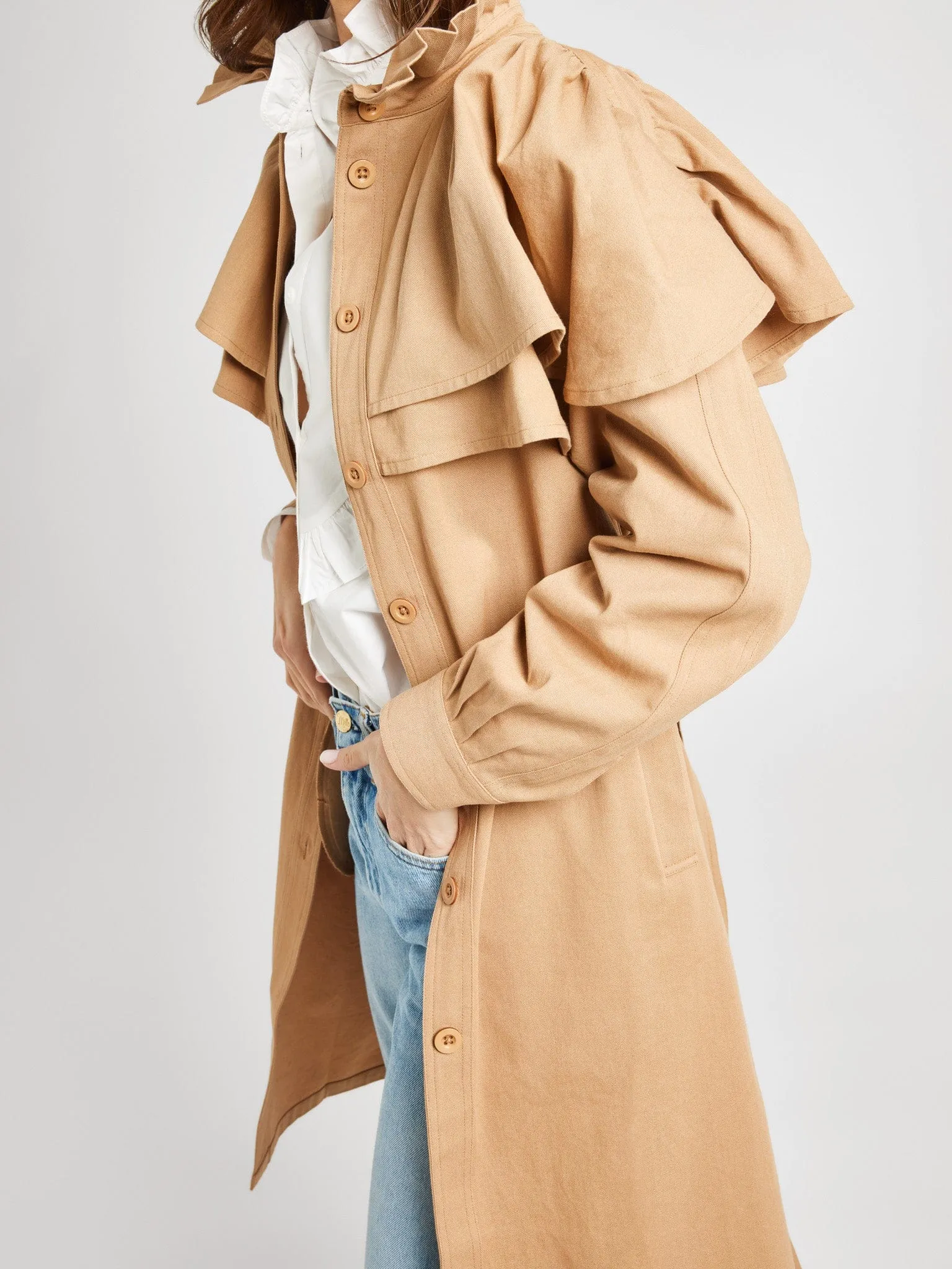 Renata Trench in Almond