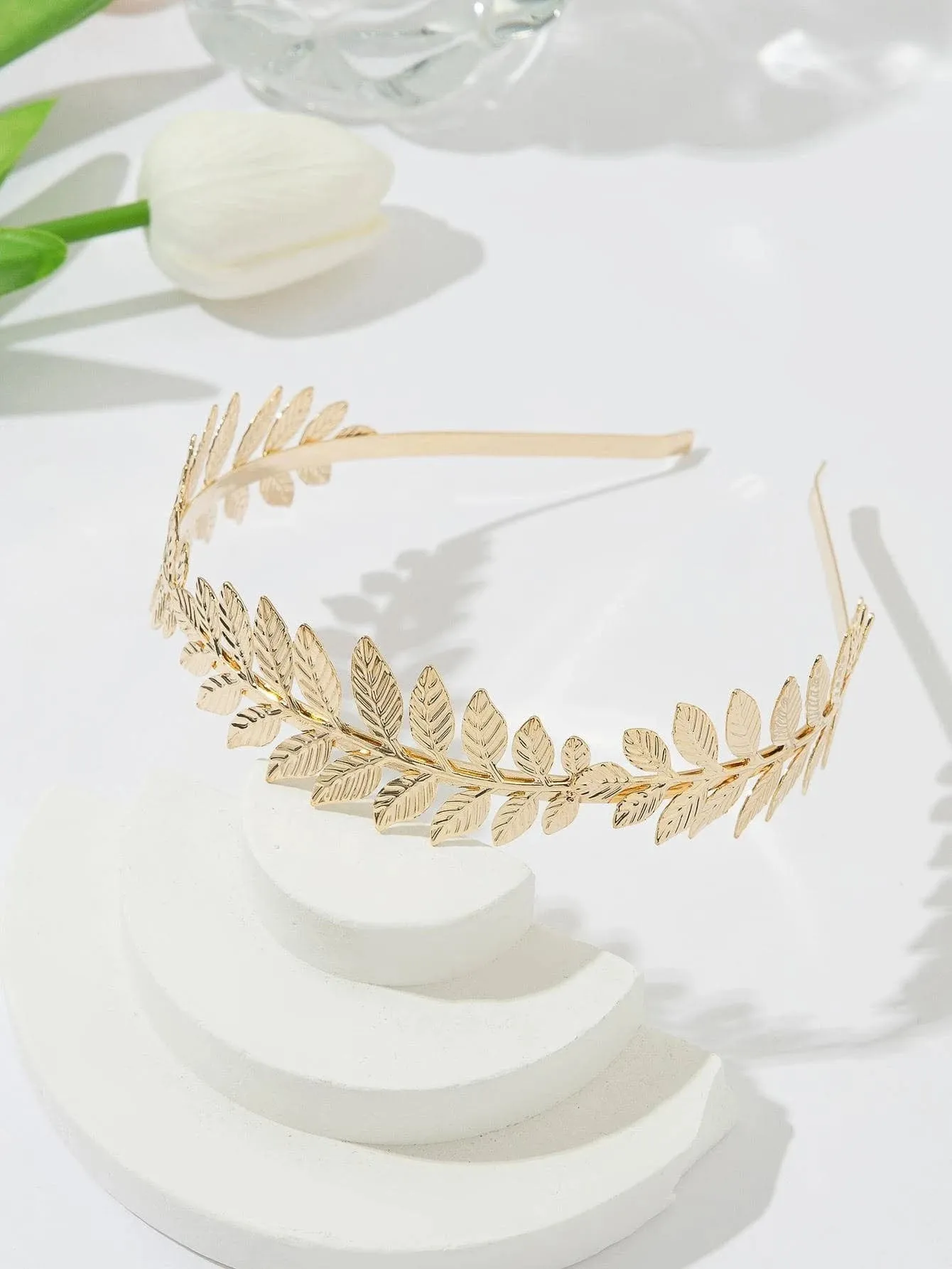 Reriti Fashionable Leaf Decor Headband - Gold