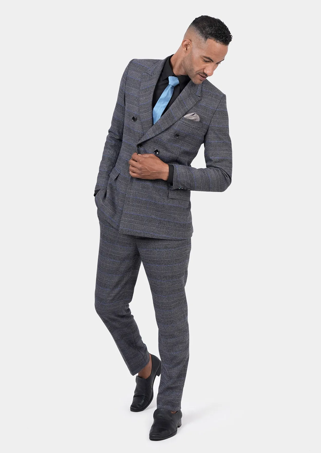 Rockafeller Dark Grey Prince of Wales Suit