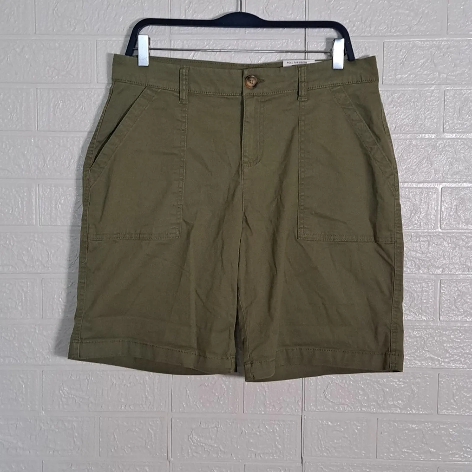 Style & Co Roll Cuff Bermuda Shorts Dry Grass