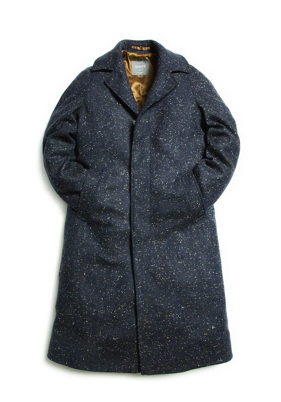 The Navy Permanent Style Donegal Overcoat