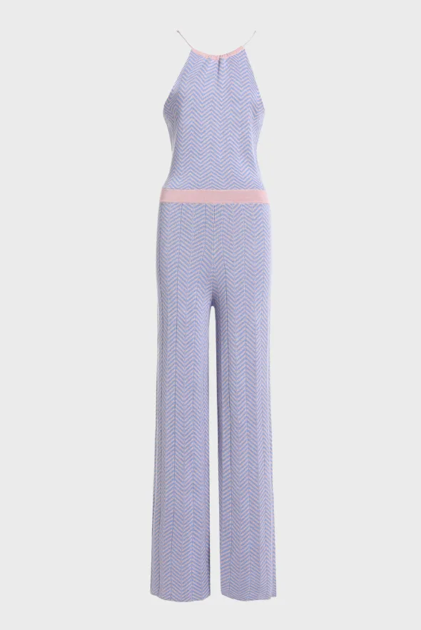 Two-Tone Wool Blend Jumpsuit