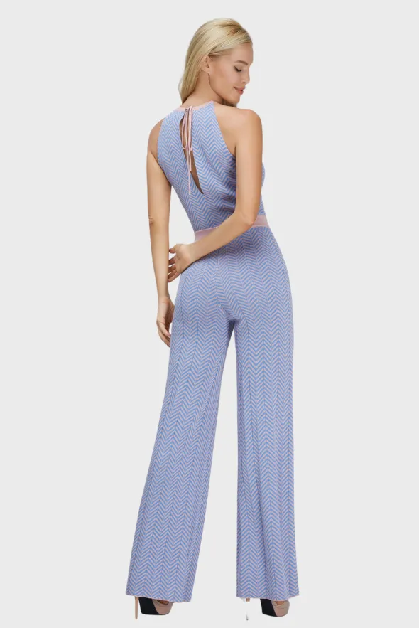 Two-Tone Wool Blend Jumpsuit