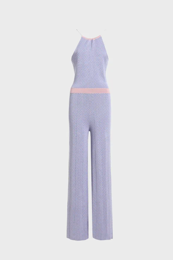 Two-Tone Wool Blend Jumpsuit