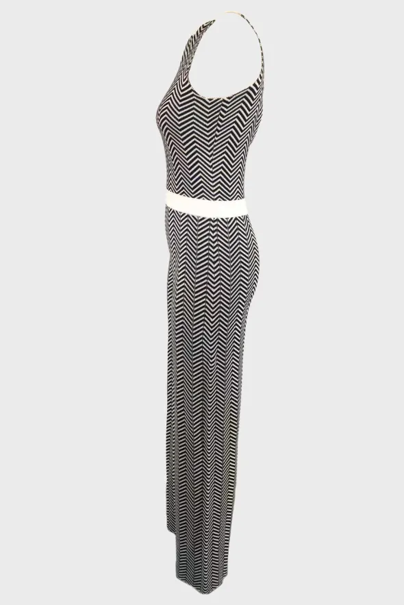 Two-Tone Wool Blend Jumpsuit