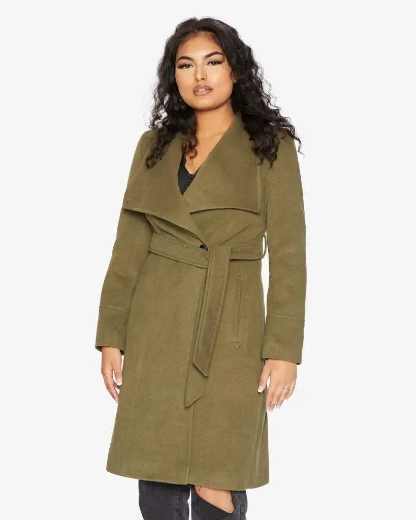 Waterfall Lapel Double Breasted Duster Coat