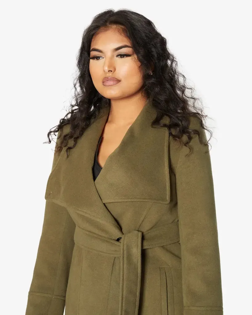 Waterfall Lapel Double Breasted Duster Coat