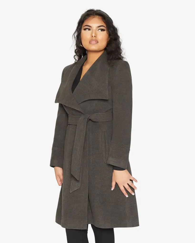 Waterfall Lapel Double Breasted Duster Coat