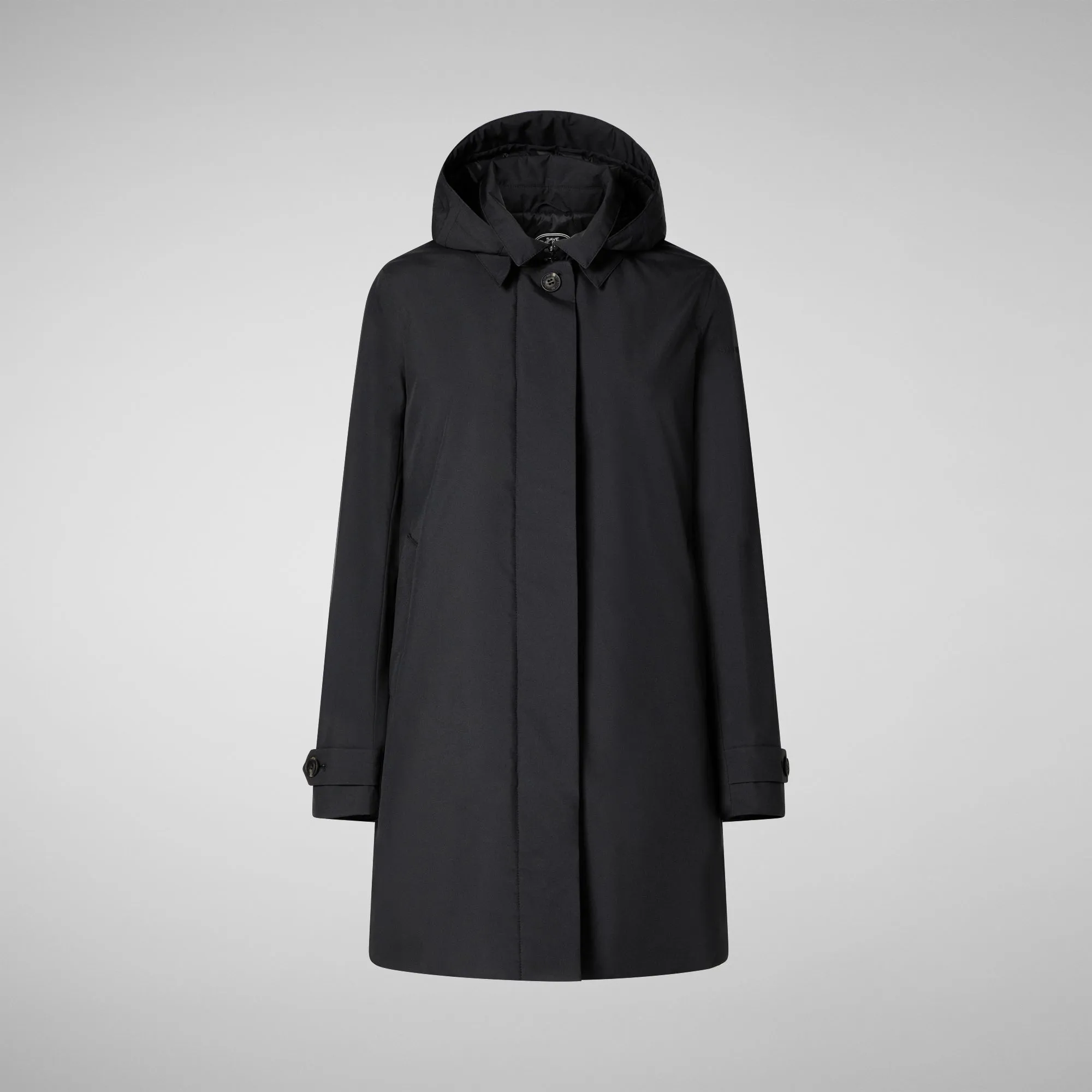 Woman's hooded coat Embie in blue black